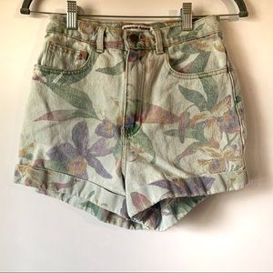 American Apparel Rainbow Tropical Denim Shorts 27